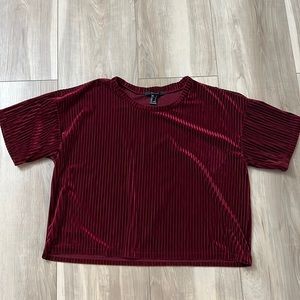 Forever 21 Maroon Velvet Shirt